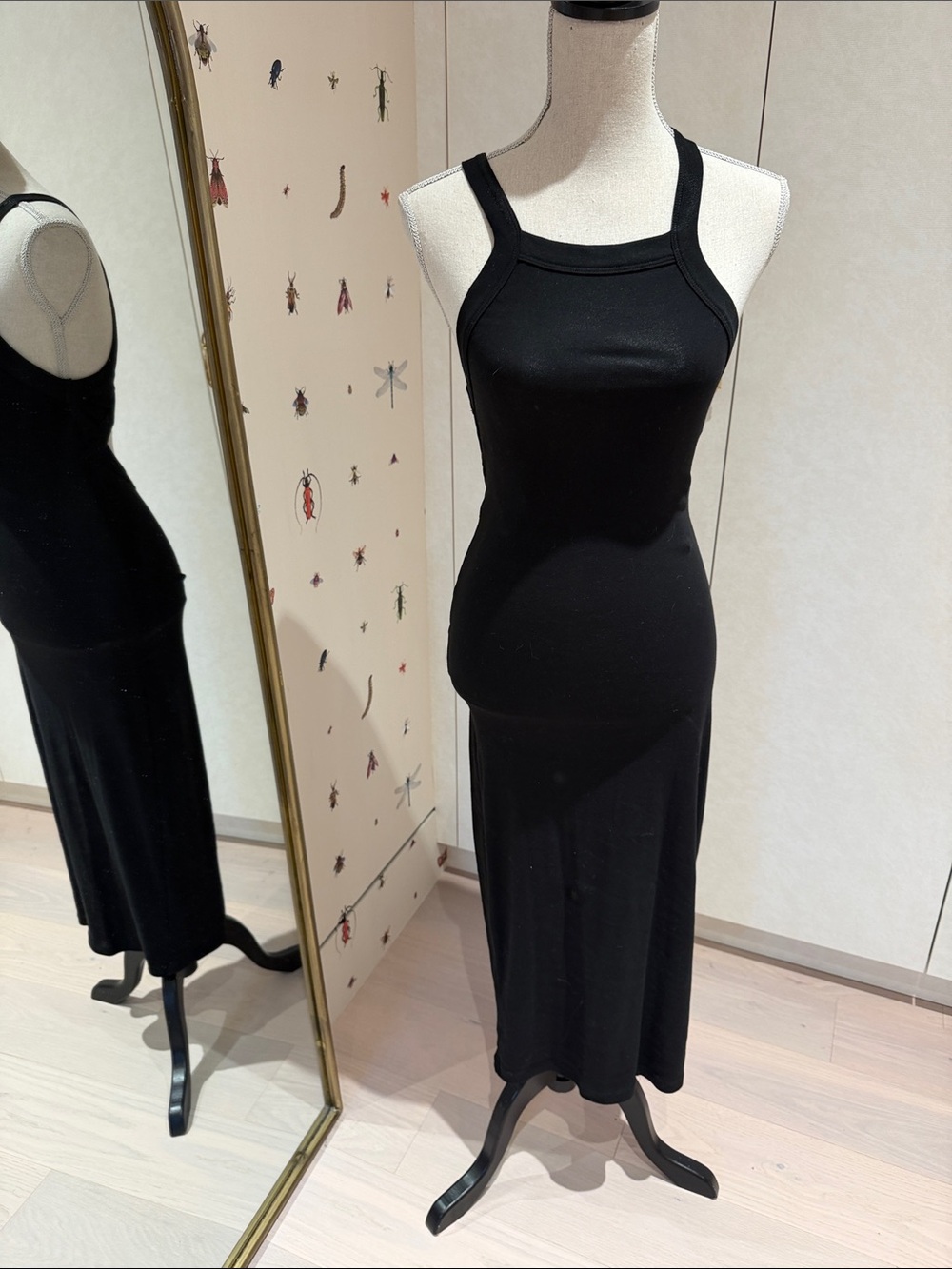 A.L.C. Black Ribbed Tank Maxi Dress